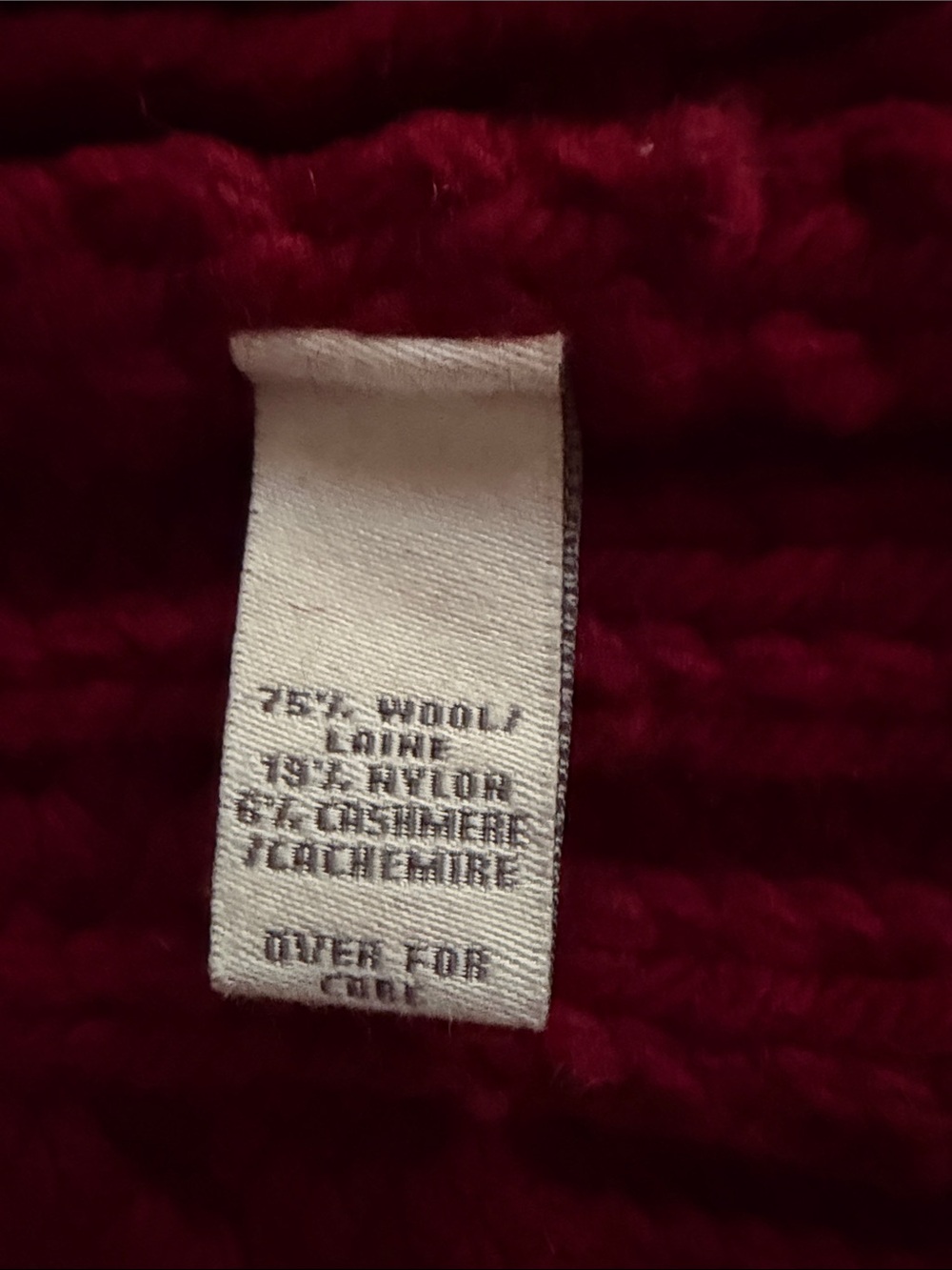 NWT Abercrombie & Fitch Women's Burgundy Cable-hand Knit Shawl Collar Sweater - Picture 9 of 11